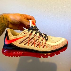 Nike Air Max 2015 Athletic Shoes Mens 10.5 Bright Crimson White Black